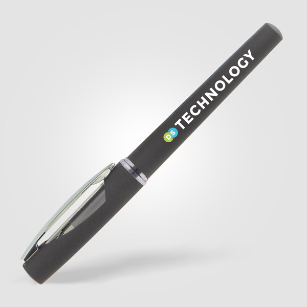 Stylo Gel Presley Softy - Acier / Sérigraphie
