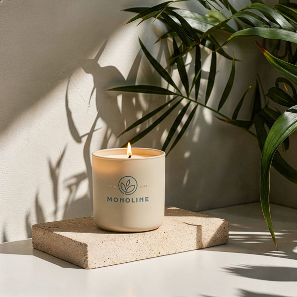 Romantic glass candle, 79 mm diameter, 78 mm height - Transparent