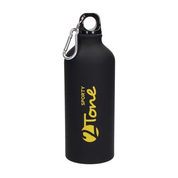 Aluminiumflasche "Sporty-2Tone" Schwarz 0,6 L - Gelb/Schwarz