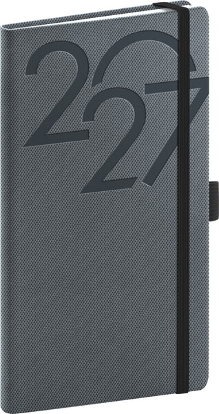 Notique Kapesní Diář Ajax 2027, Černý, 9 x 15,5 cm