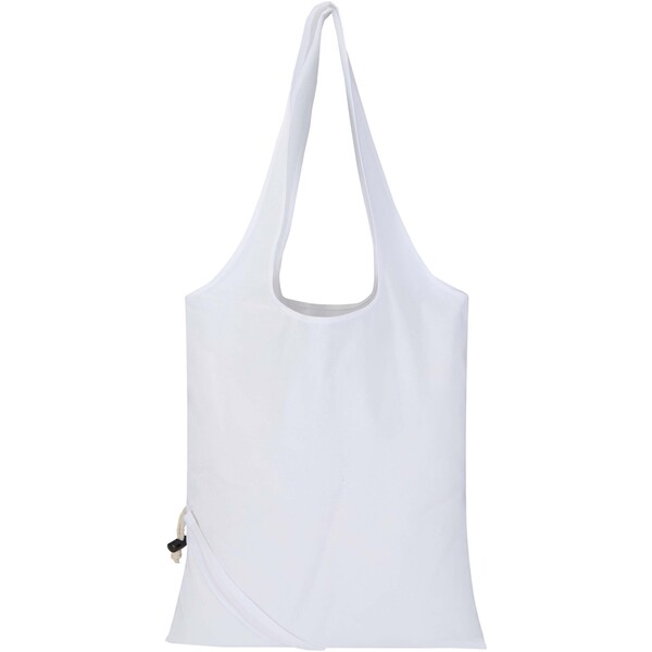 Madras Blend 140 g/m² GRS recycled foldable cotton tote bag 7L - White
