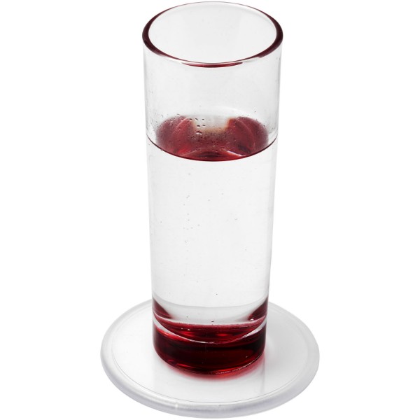 Ellison round plastic coaster with paper insert