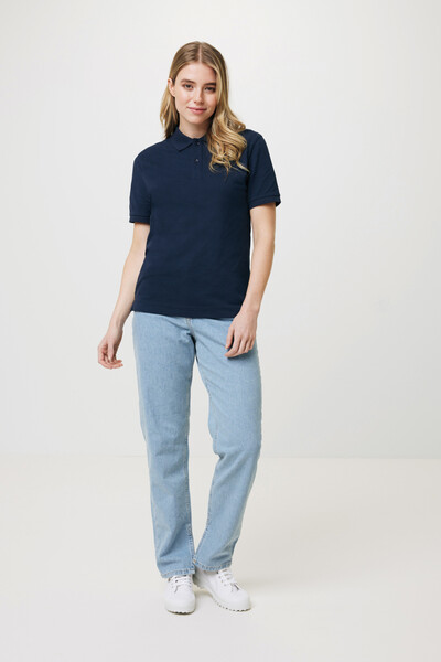 Polo en coton piqué et recyclé Iqoniq Yosemite - Bleu Marine / L