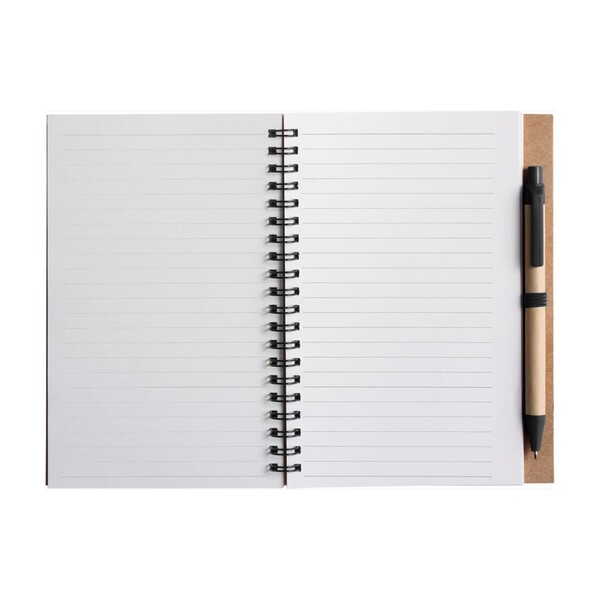 Notebook Stella | Recycled cardboard | Lined | With ballpen - black