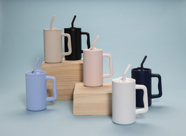 Mug Cube 800ml en acier recyclé certifiée RCS - Bleu Marine