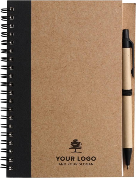 Notitieboek Stella | Gerecycled karton | Gelinieerd | Balpen - geel