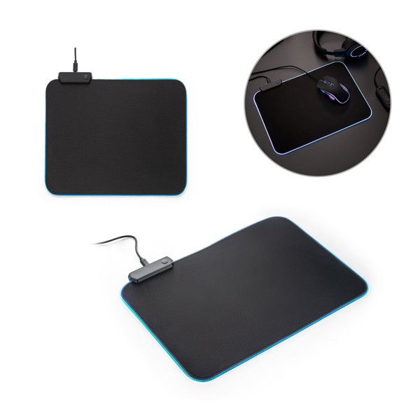 THORNE MOUSEPAD RGB. Tapis de souris avec base en caoutchouc