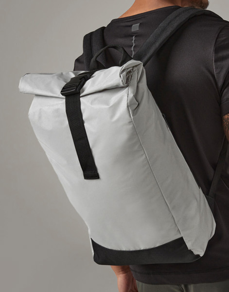 Reflective Roll-Top Backpack - Black Reflective / ONE SIZE
