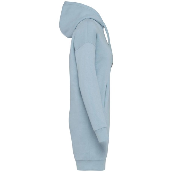 Ladies' Eco-Friendly Hooded Sweatshirt Dress - Aquamarine / XL
