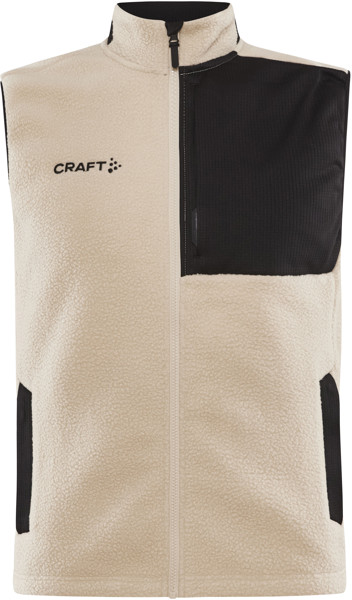 Men's Sherpa Fleece Vest Craft | ADV Explore Pile Fleece Vest M - Ecru / Black / 3XL