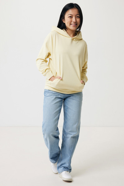 Mikina s kapucí a bočními kapsami Iqoniq Yengo z rec. bavlny - Cream Yellow / L