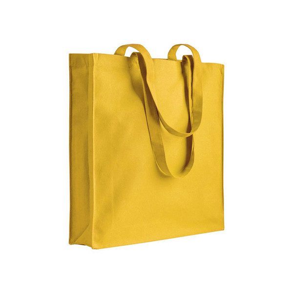 220 G/M2 Cotton Shopping Bag, Long Handles And Gusset - Yellow