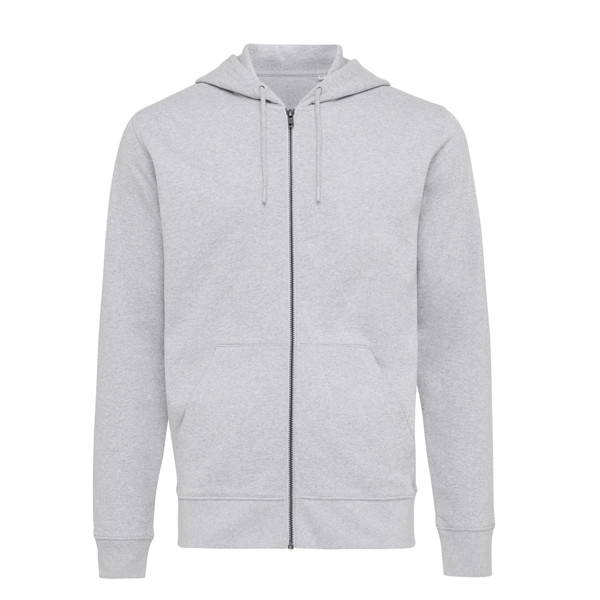 Mikina na zips s kapucňou Iqoniq Abisko z recykl. bavlny - Heather Grey / XS