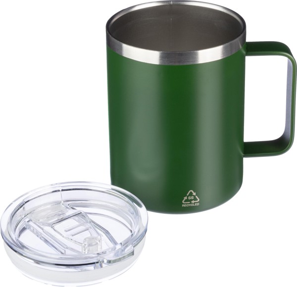 Caneca de parede dupla de aço inoxidável (300 ml) Renate - branco