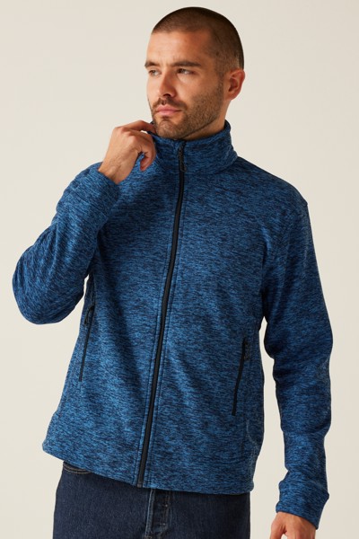 Thornly Men - Full Zip Marl Fleece - Dark Khaki Marl / 2XL