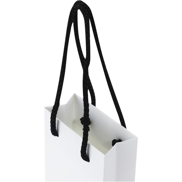 Handmade 170 g/m2 integra paper bag with plastic handles - small - White / Solid Black