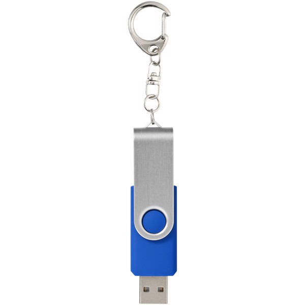 Clé USB rotative avec porte-clés - Bleu royal / 1GB