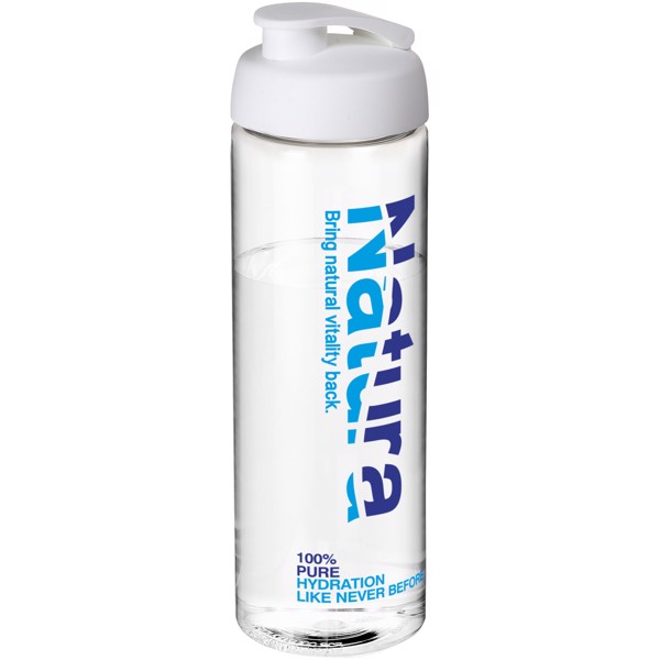 H2O Vibe 850 ml sportovní lahev s vyklápěcím víčkem - Průhledná / Bílá