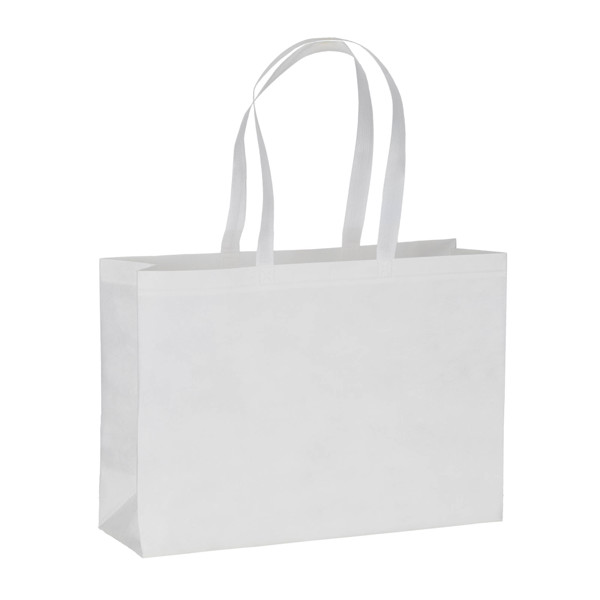 100 G/M2 Shopper-Tasche Aus Recyceltem Pet (Tnt R-Pet), Verschweißt - Weiß