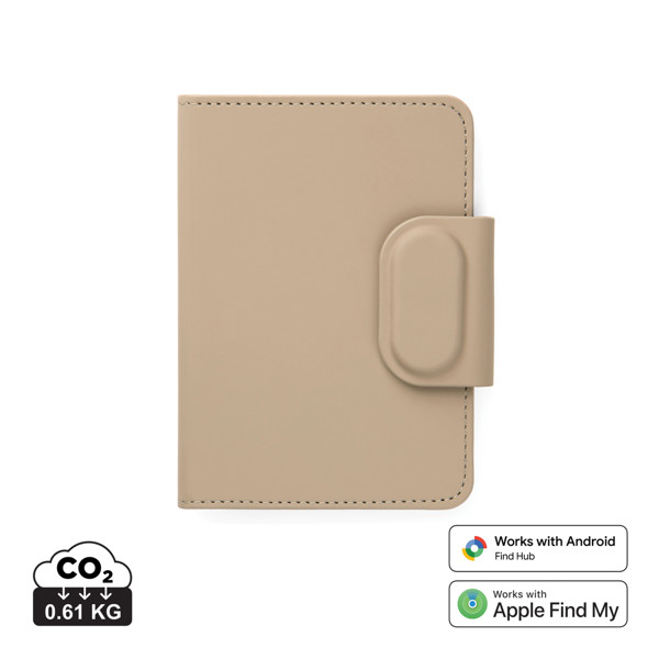 VINGA Baltimore RCS Passport Cover With Finder Dual - Greige