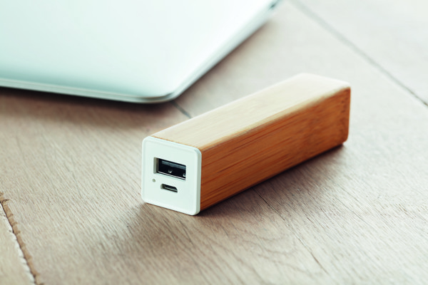 Powerbam bamboo power bank 2200 mAh, DC5V/1A