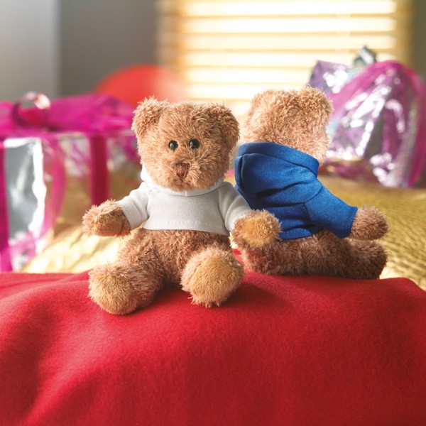Plišasti medvedek Johnny, PET 130x150 mm - Bela
