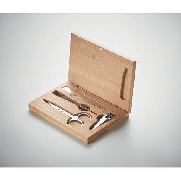 Sewa manicure set, bamboo case, 4 tools