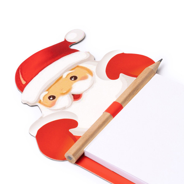 Personalised Christmas magnet with notepad and pencil Santa Claus design