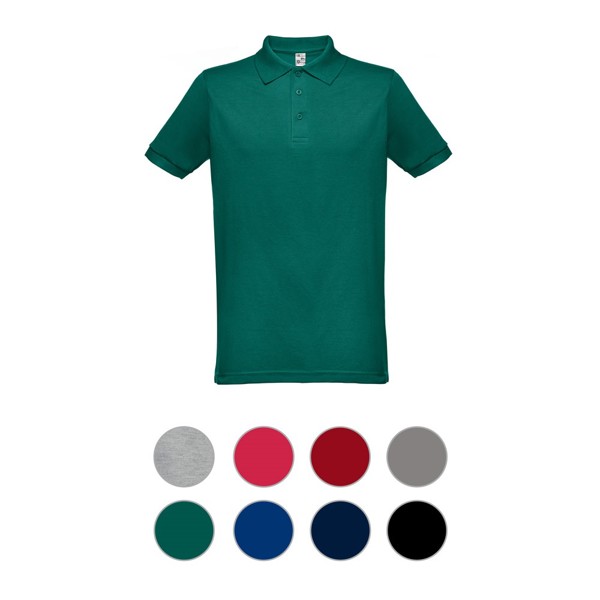THC BERLIN. Men's short-sleeved polo shirt - Navy Blue / XL