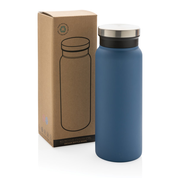 Bouteille isotherme 600ml en acier inoxydable recyclé RCS - Bleu