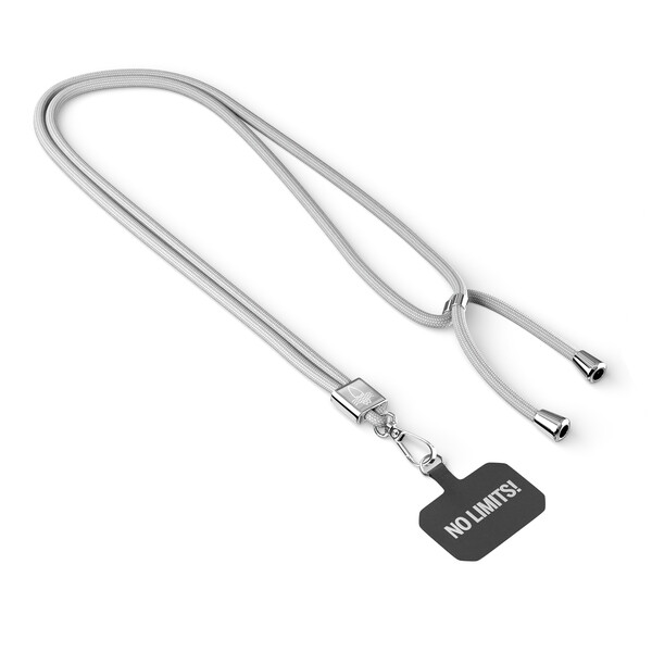Crossbody, trendy 2-tone cord phone holder made of polyester - White / Silver accessories