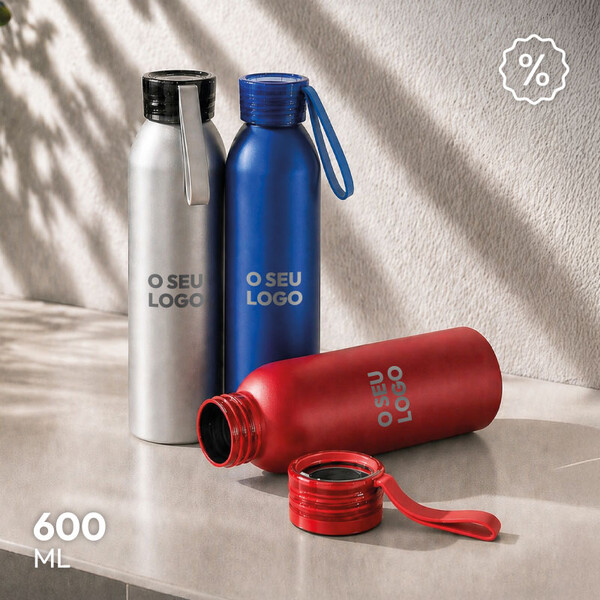 Garrafa em Alumínio Reciclado (100% rAL) com tampa em PP - 600 mL