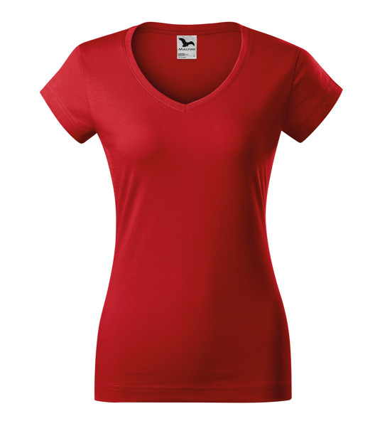 Tričko Dámské Malfini® Fit V-Neck - Červená / L