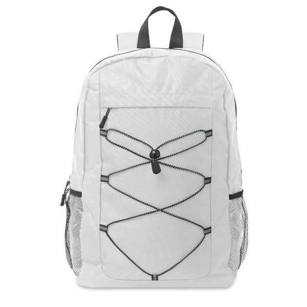 600D RPET polyester backpack Hige - White