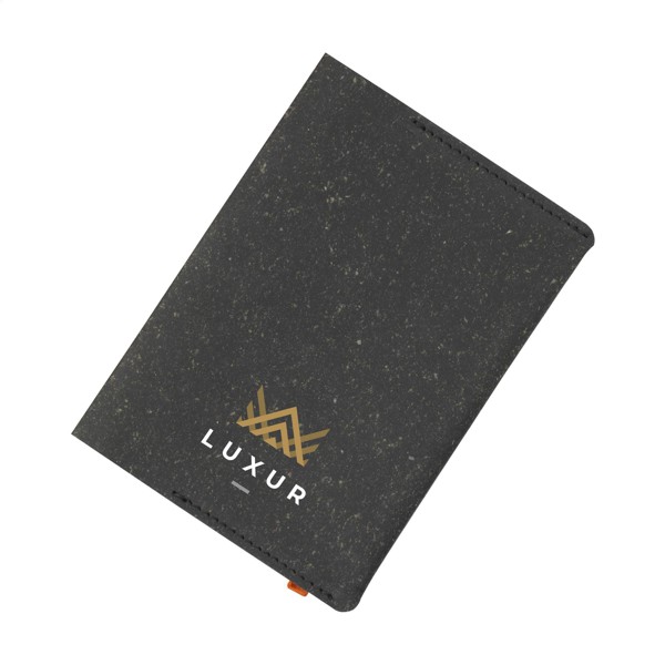 Recycled Leather Passport Holder étui à passeport - Noir