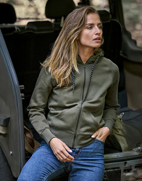 Ladies Fashion Full Zip Hood - Dark Grey / S
