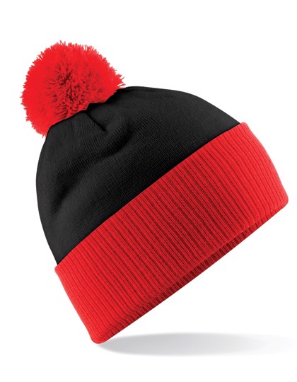 Snowstar® Two-Tone Beanie - Black / Bright Red / One Size