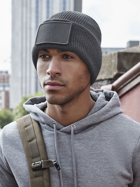 Removable Patch Thinsulate Beanie - Graphite Grey