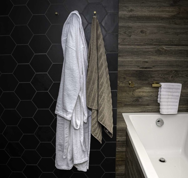 Olima Terry Bathrobe - White / M/L