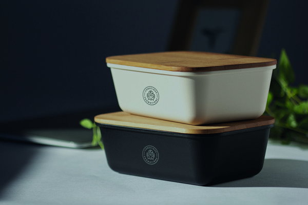 Lunch box mit bambus deckel Thursday - Schwarz