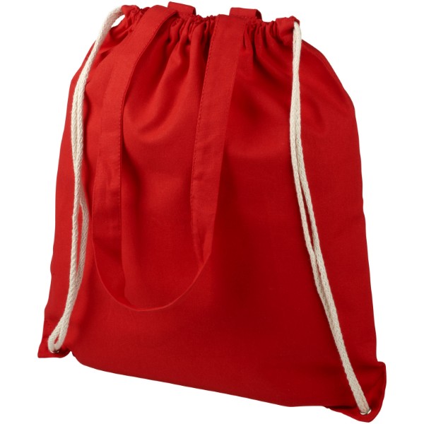 Eliza 240 g/m² cotton drawstring bag 6L - Red