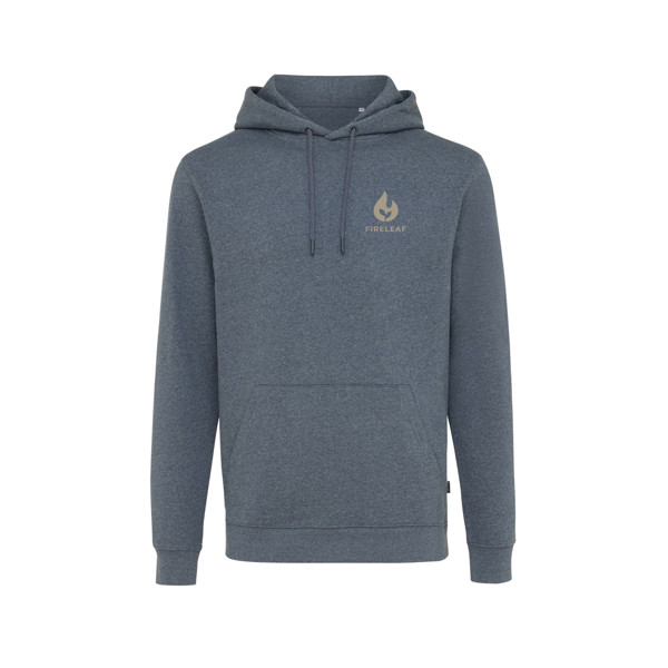 Sweat à capuche en coton recyclé et non teinté Iqoniq Torres - Heather Navy / L