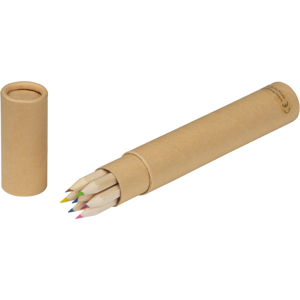 Paperboard quiver with 7 pencils - Brown