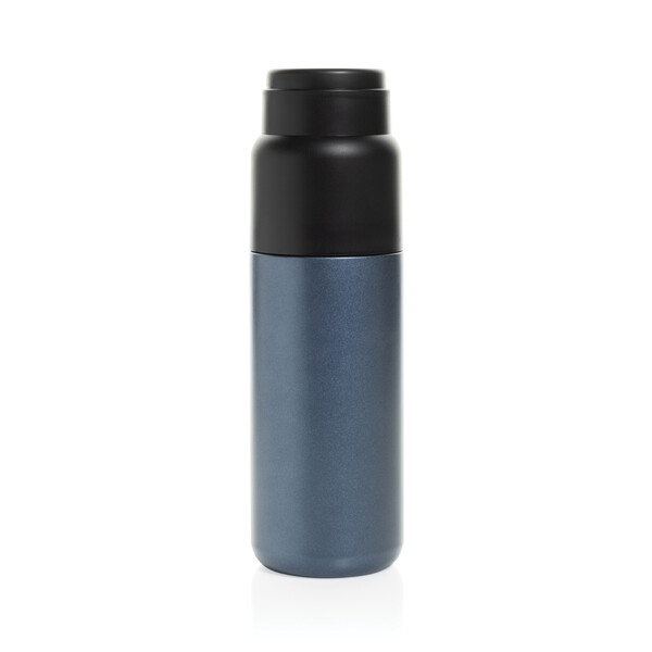 Bouteille isotherme 500ml avec tasse Thermocup RCS - Bleu Marine