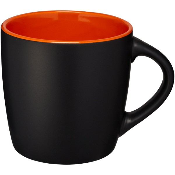 Tazza in ceramica Riviera da 340 ml - Nero / Arancione