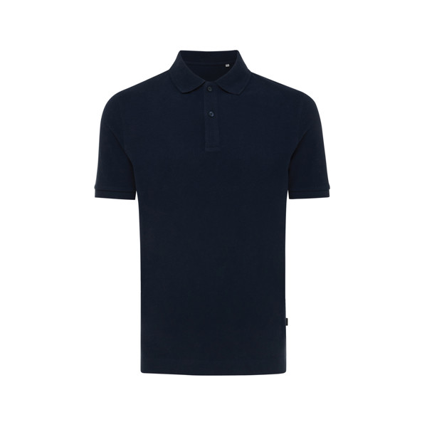 Polo en coton piqué et recyclé Iqoniq Yosemite - Bleu Marine / XL