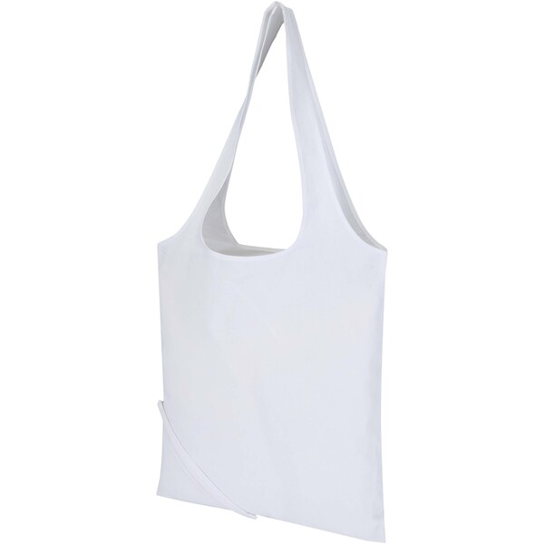 Madras Blend 140 g/m² GRS recycled foldable cotton tote bag 7L - White