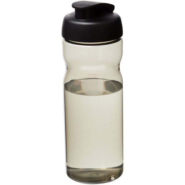Športová fľaša H2O Eco 650 ml s flip-top viečkom - Uhľová / Jednofarebná čierna