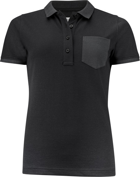 Heavy Ladies' Piqué Polo "Two-Tone" James Harvest | Pinedale Polo Women - Black / XXL