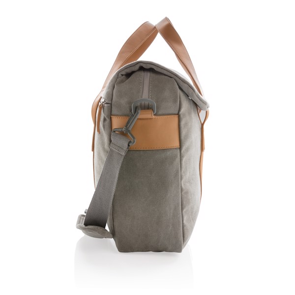 Canvas laptop bag PVC free - Storm Grey